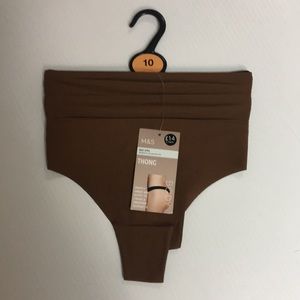 New M&S NO VPL Smooth Silhouette THONG Underwear Lingerie - Topaz. Sz 6